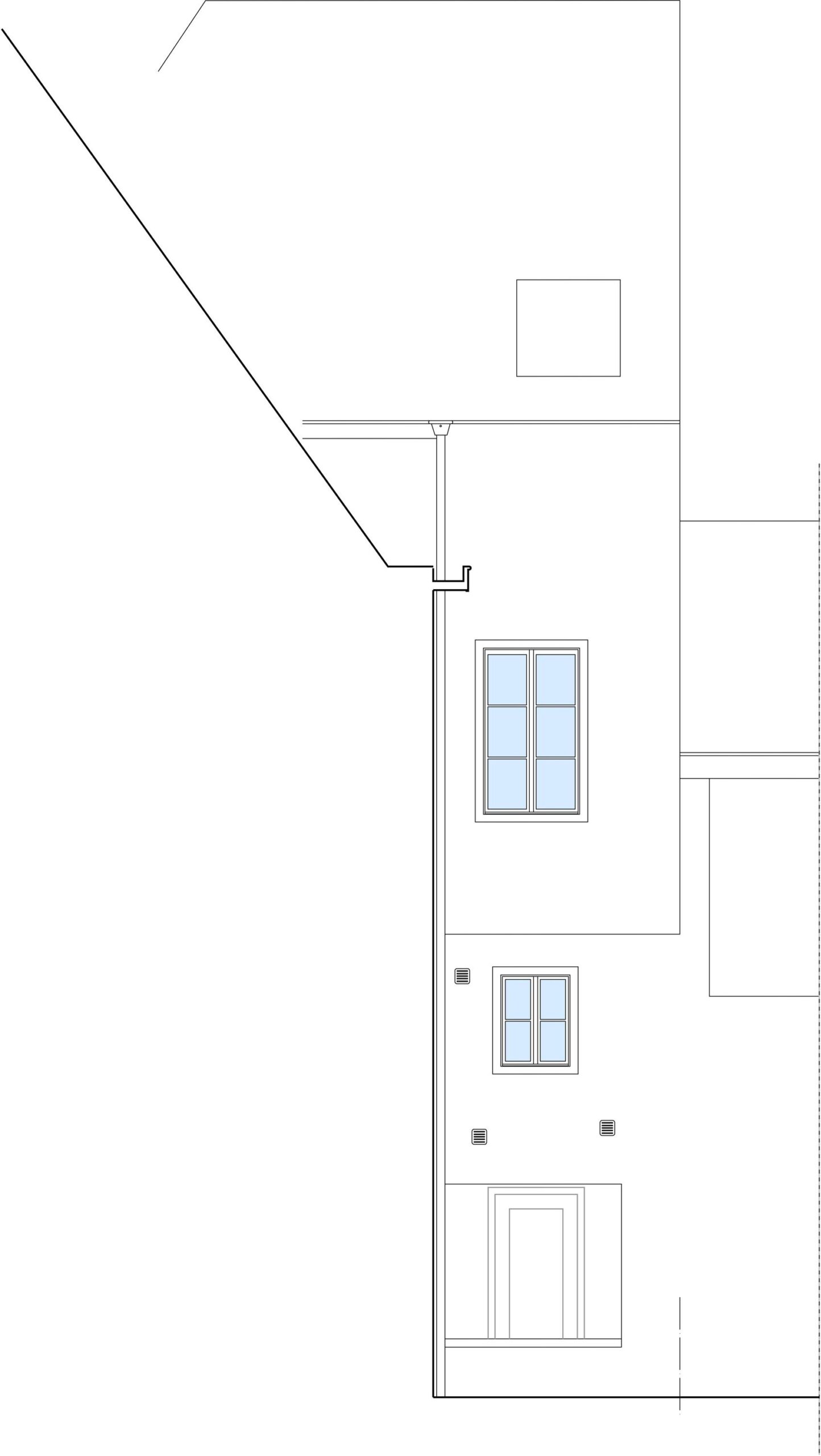 Plattegrond zijgevel (vanuit buren)