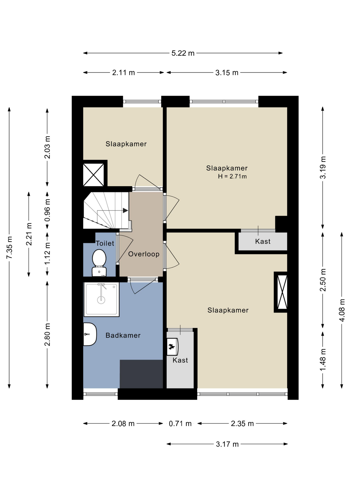 Plattegrond Tweede verdieping