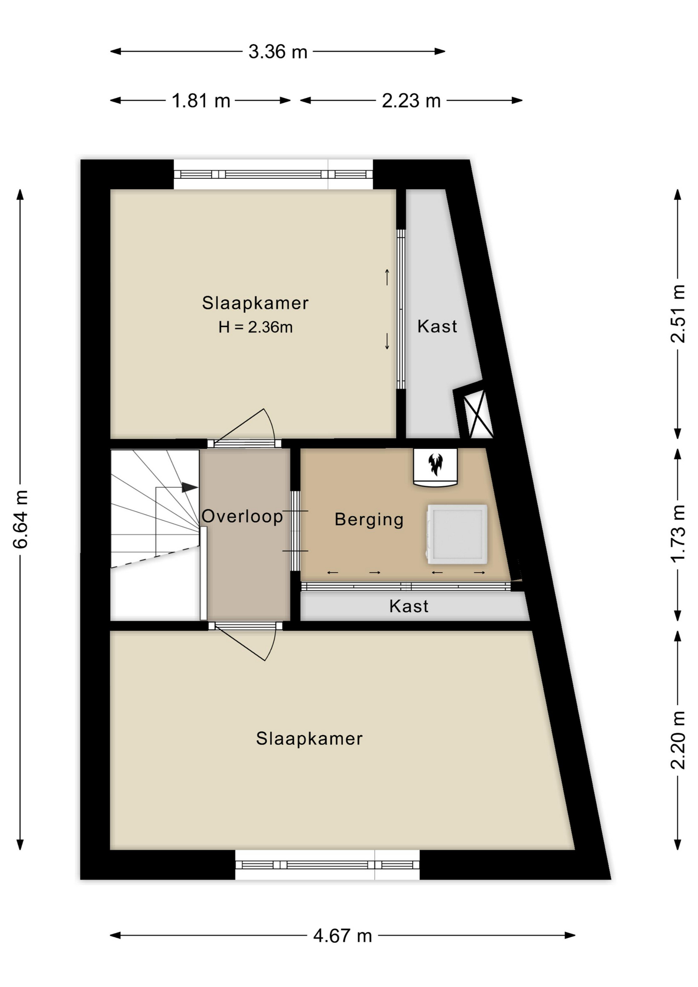 Plattegrond Tweede verdieping