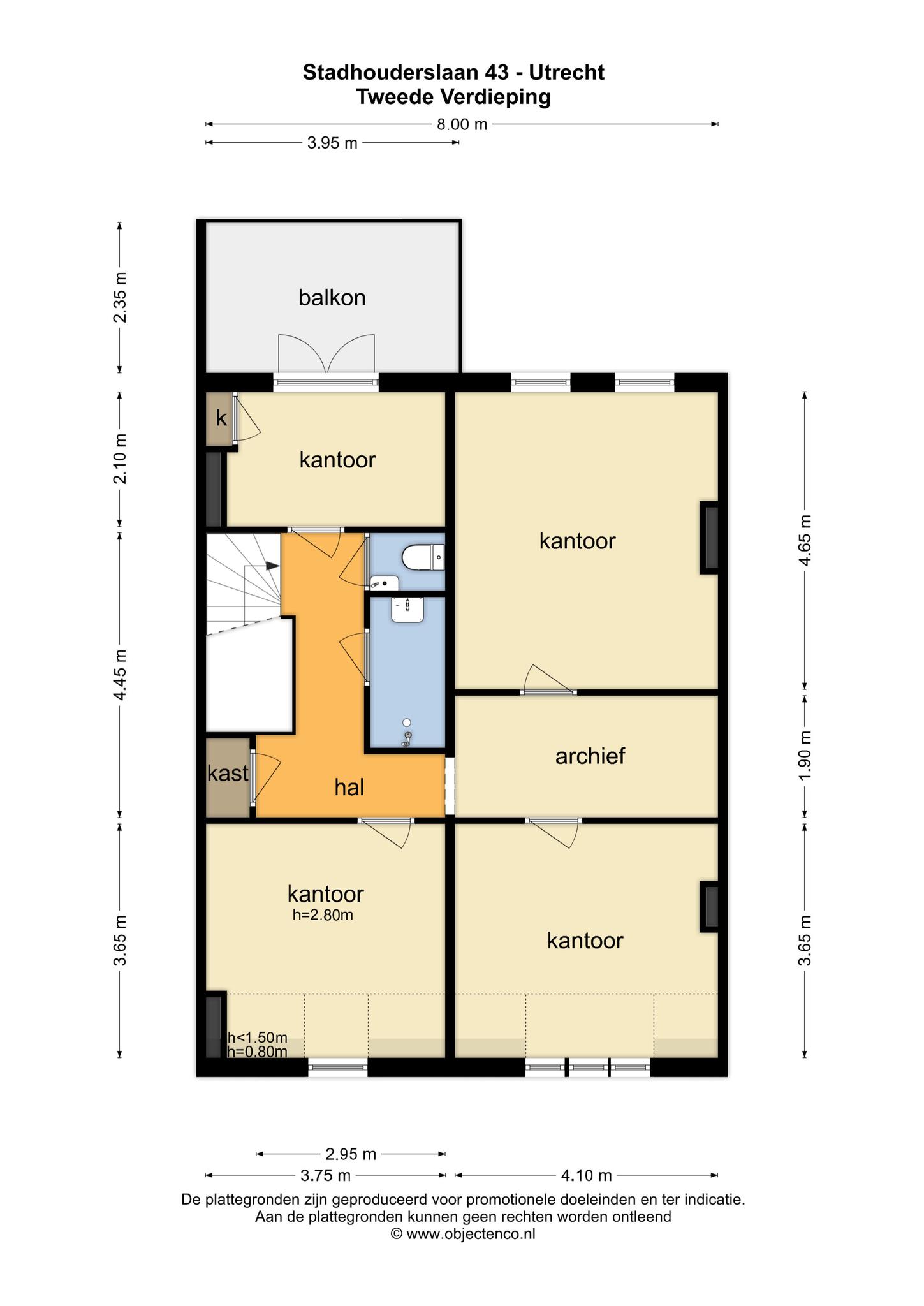 Plattegrond Tweede verdieping