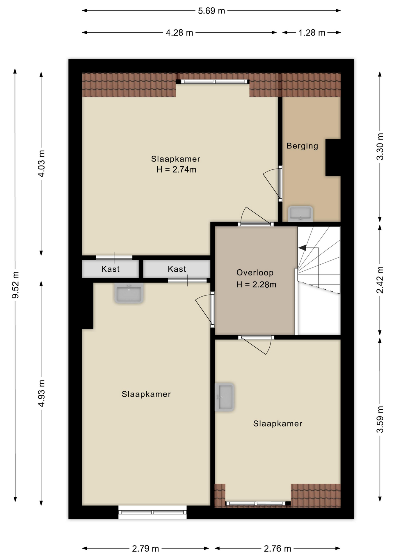 Plattegrond Tweede verdieping