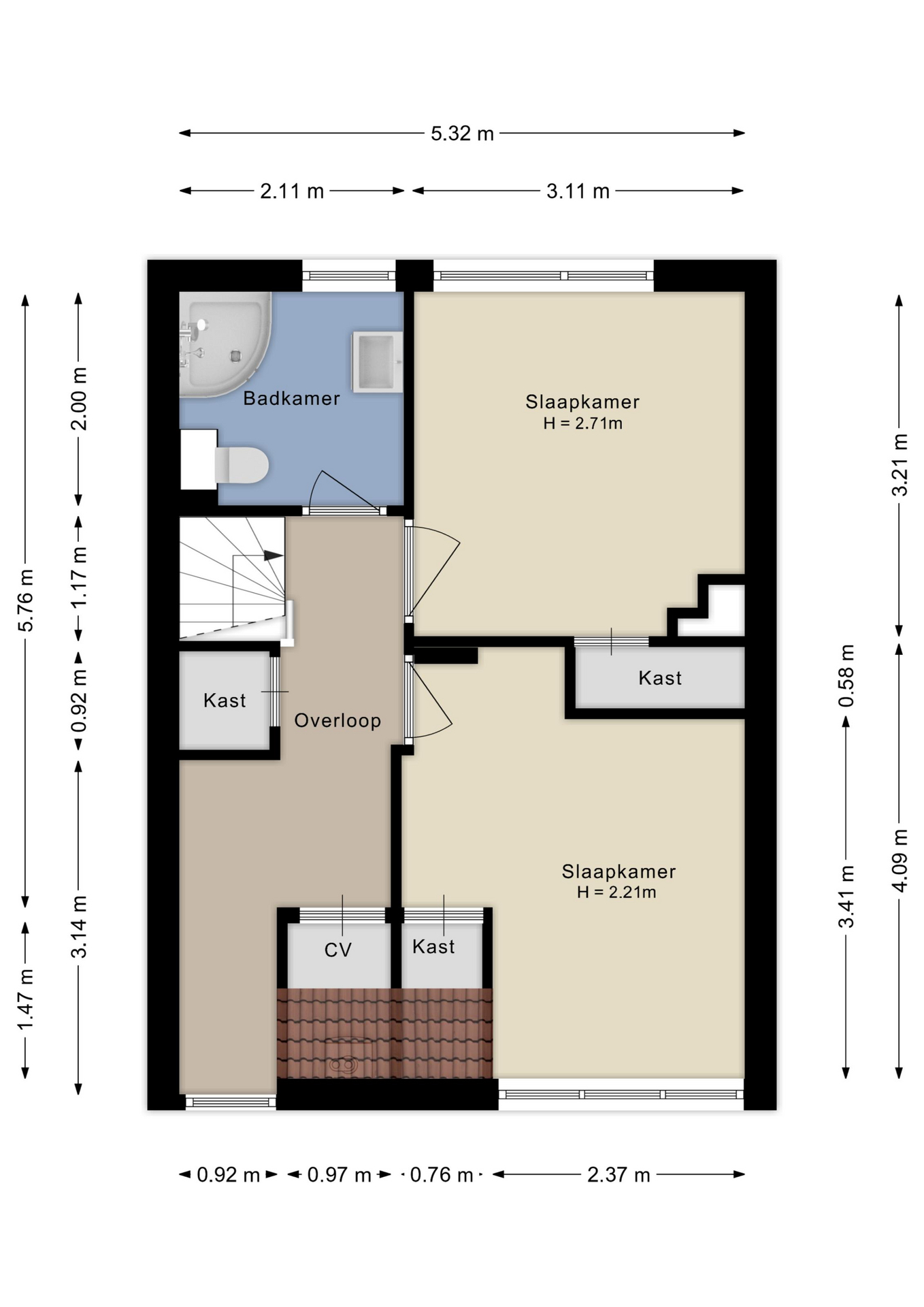 Plattegrond Tweede verdieping