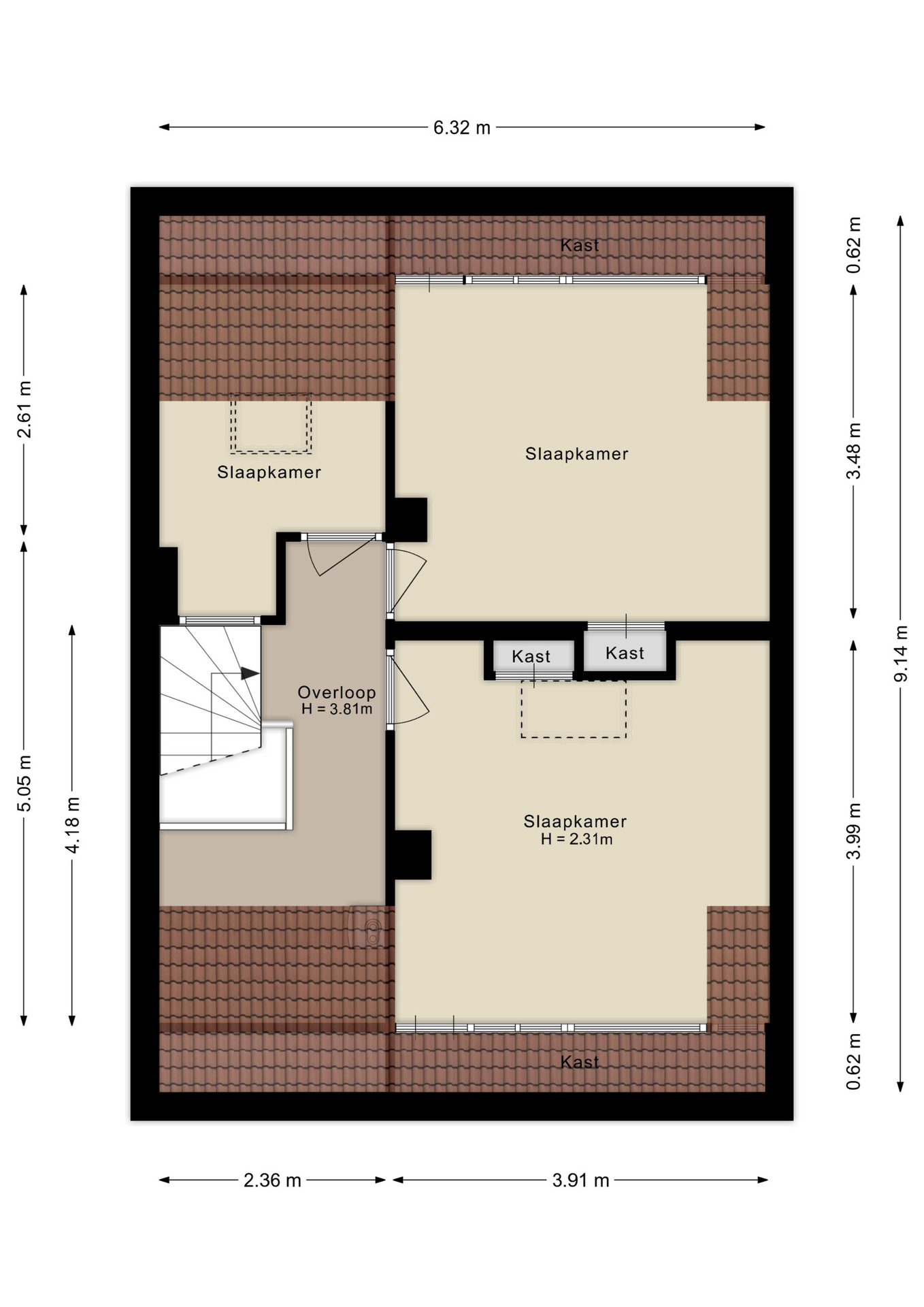 Plattegrond Tweede verdieping