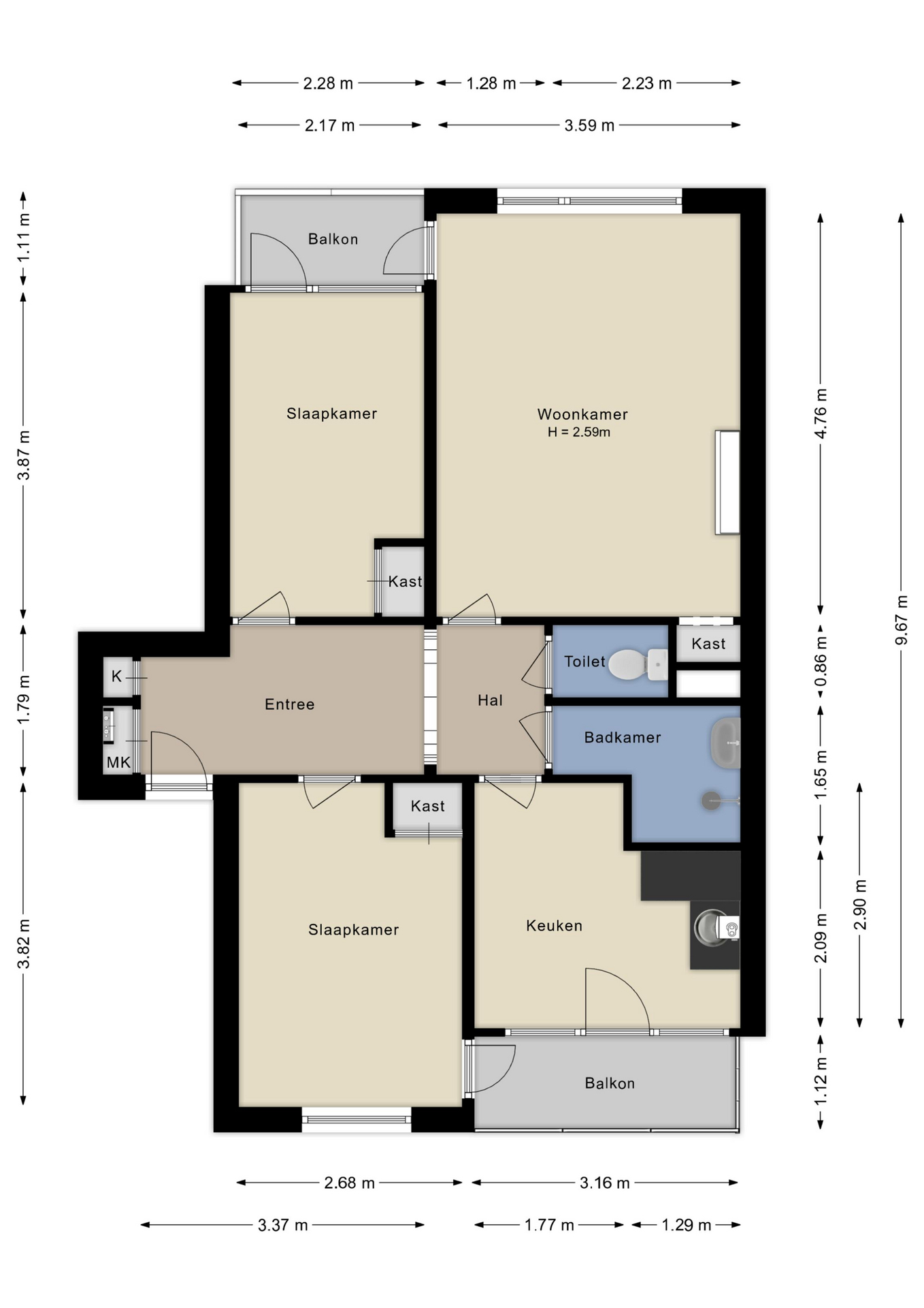 Plattegrond Appartement