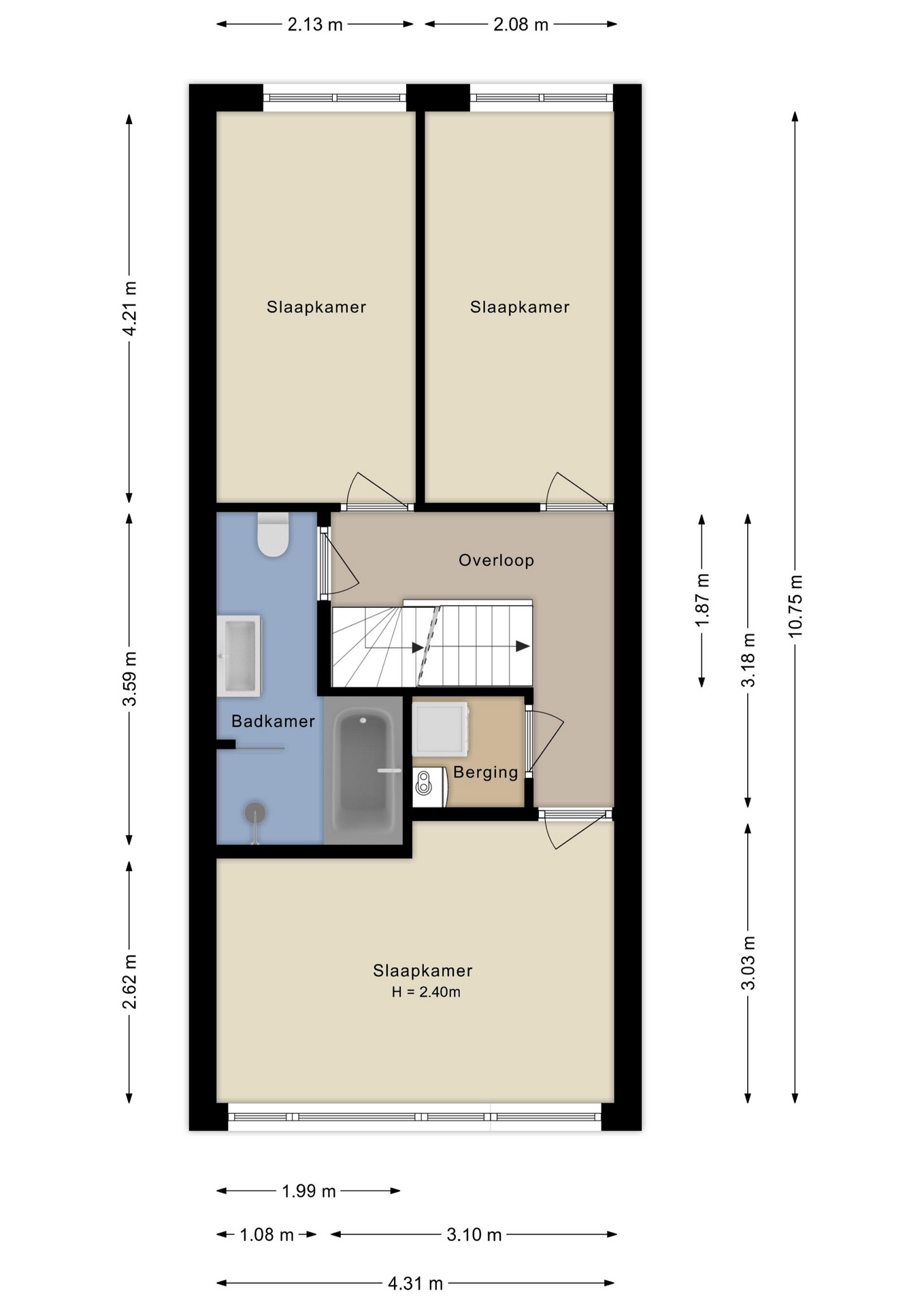 Plattegrond Tweede verdieping