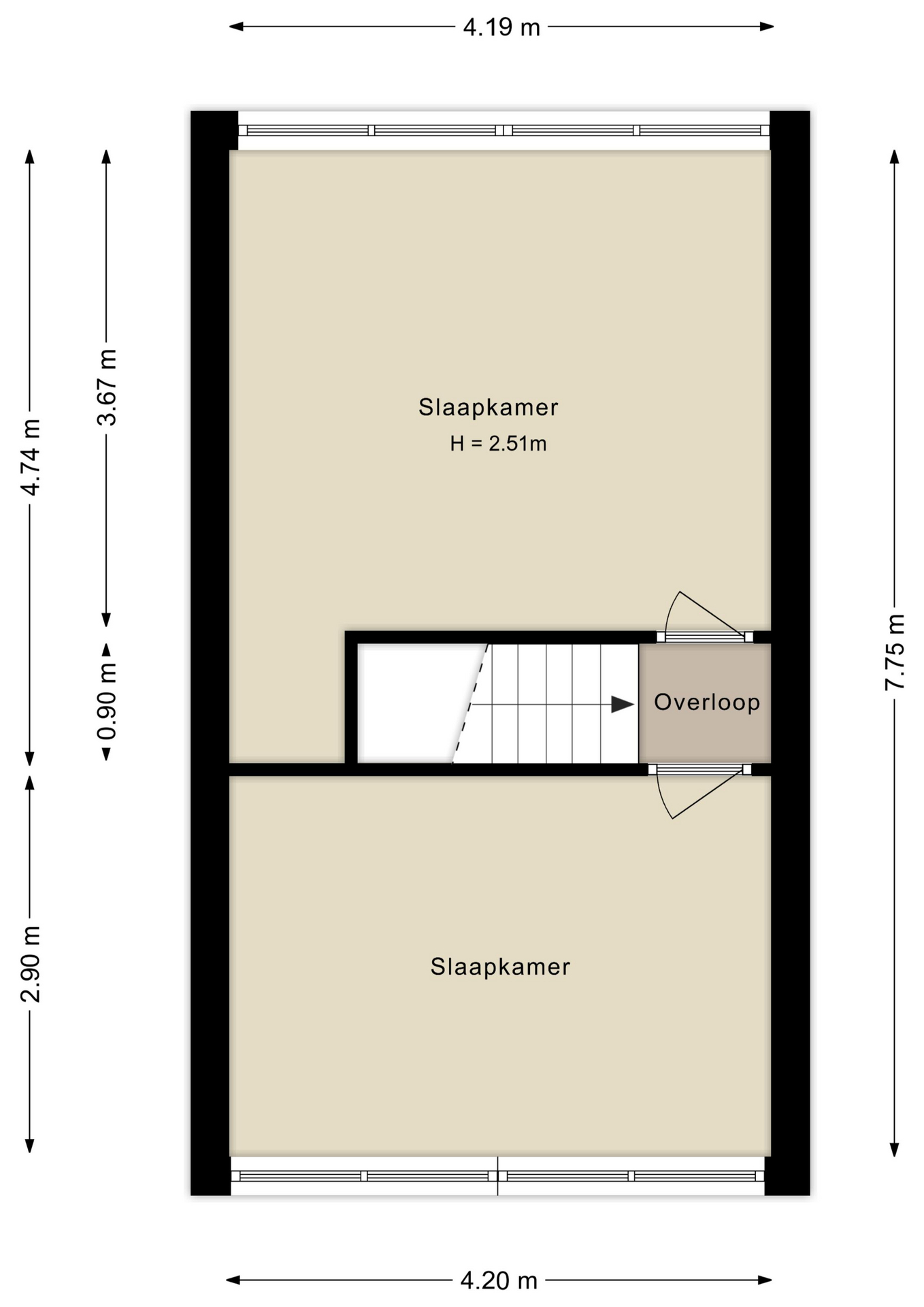 Plattegrond Derde verdieping