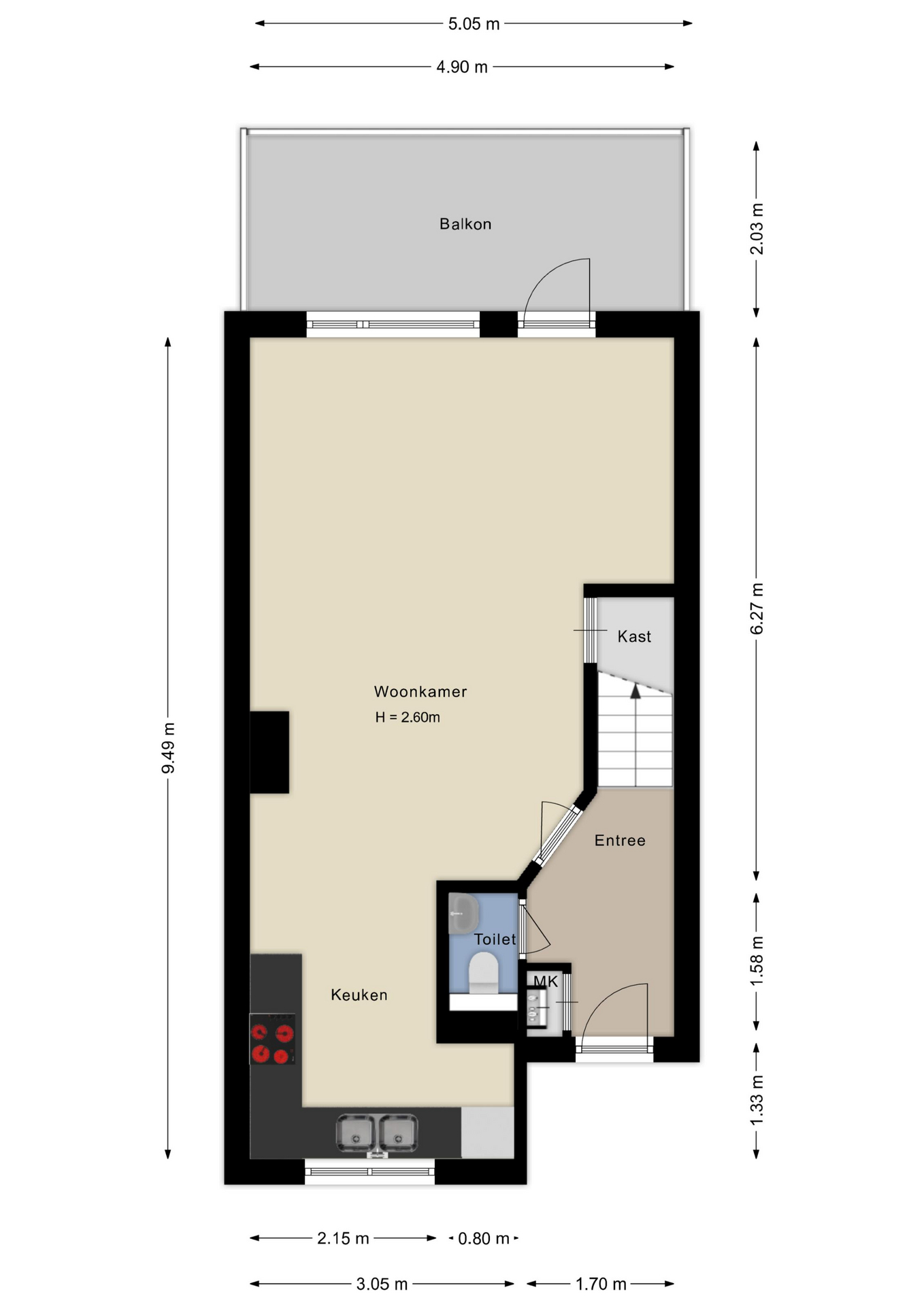 Plattegrond Derde verdieping
