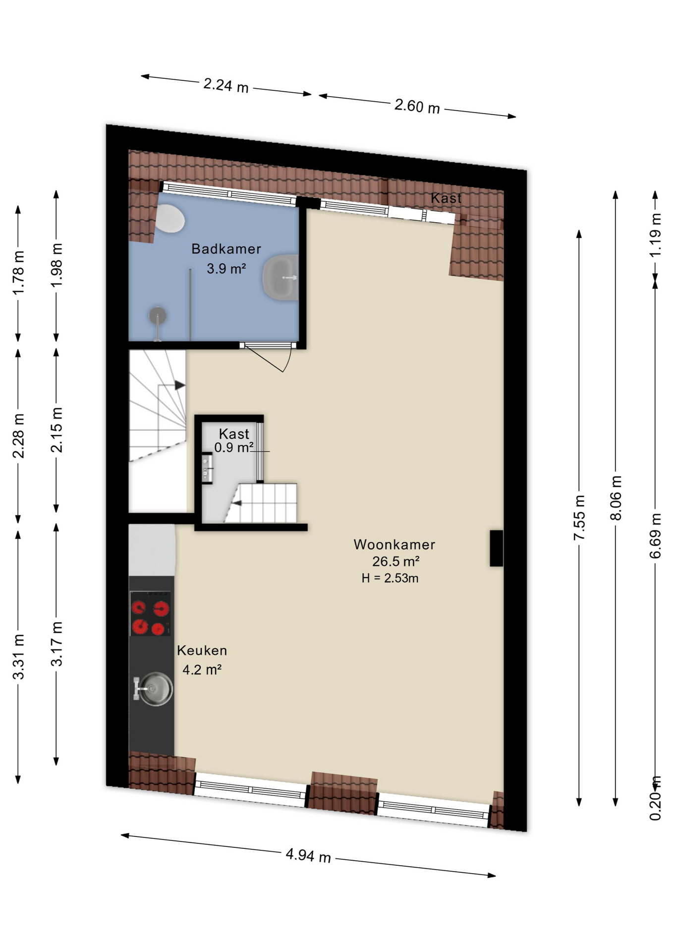 Plattegrond Tweede verdieping