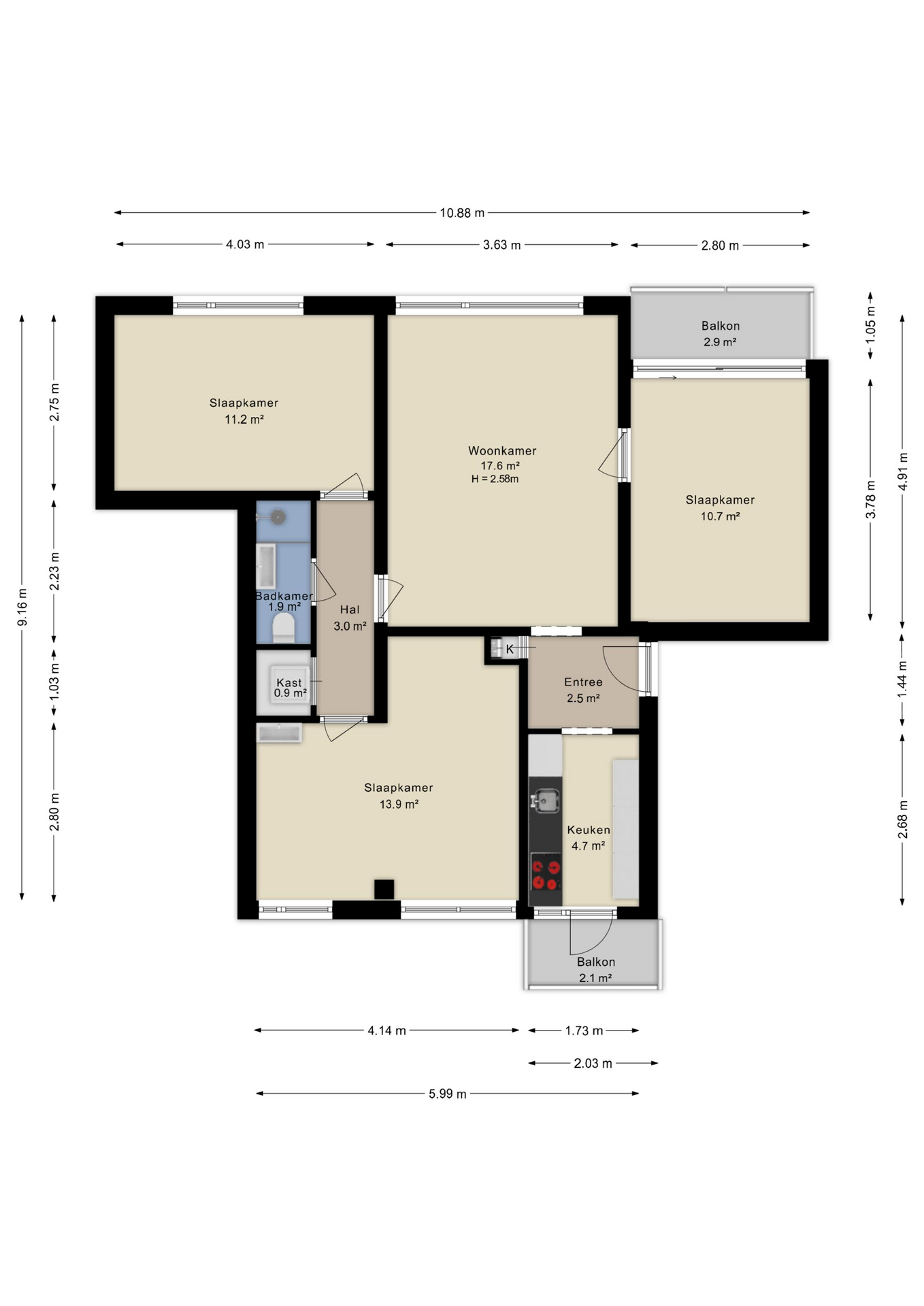 Plattegrond Appartement