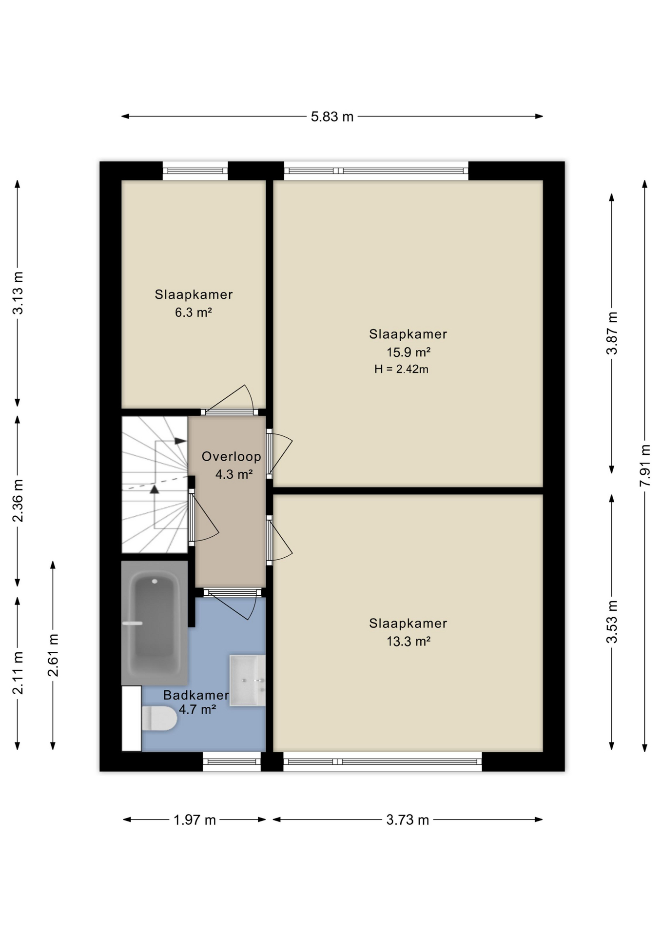 Plattegrond Eerste verdieping