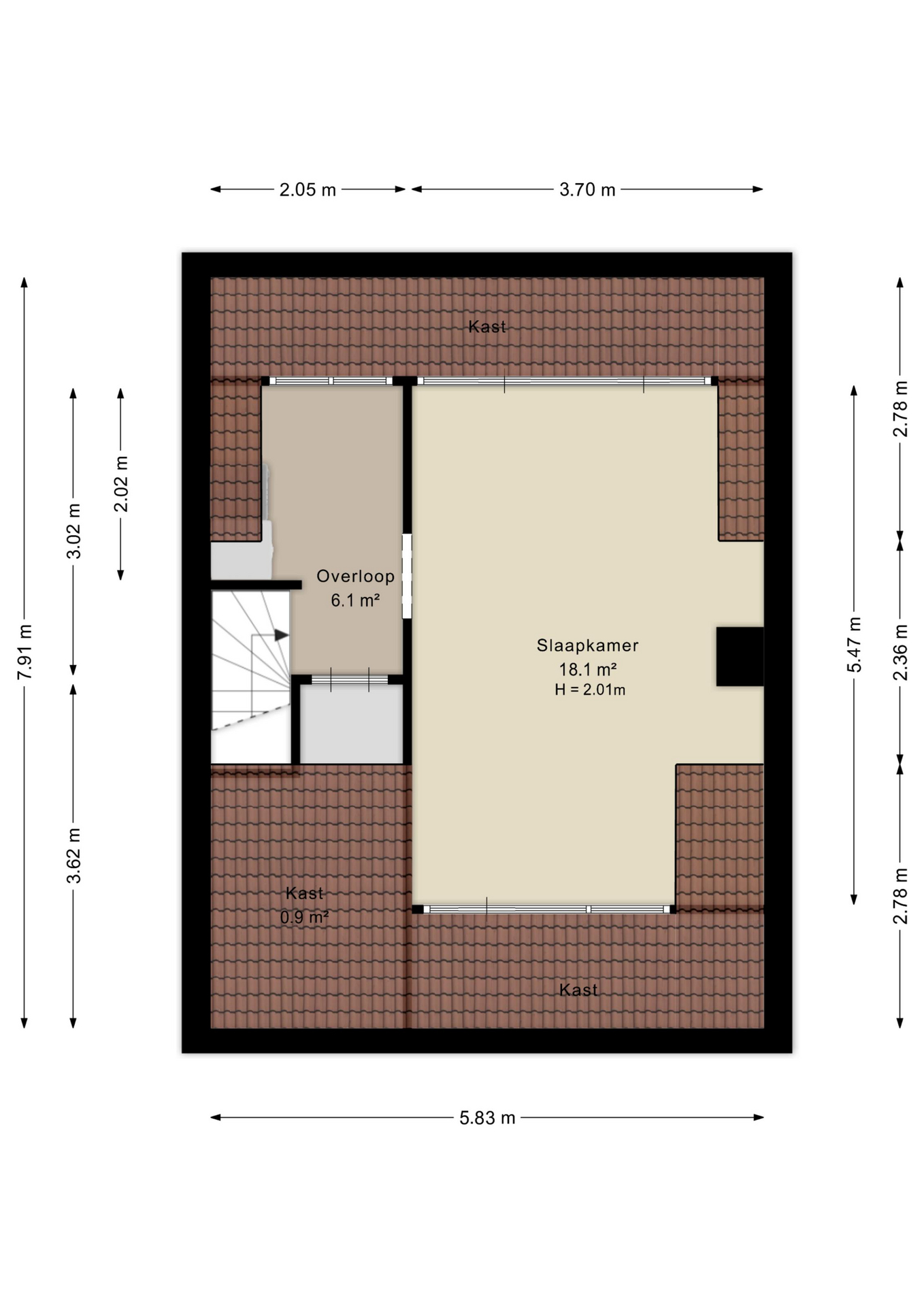 Plattegrond Tweede verdieping