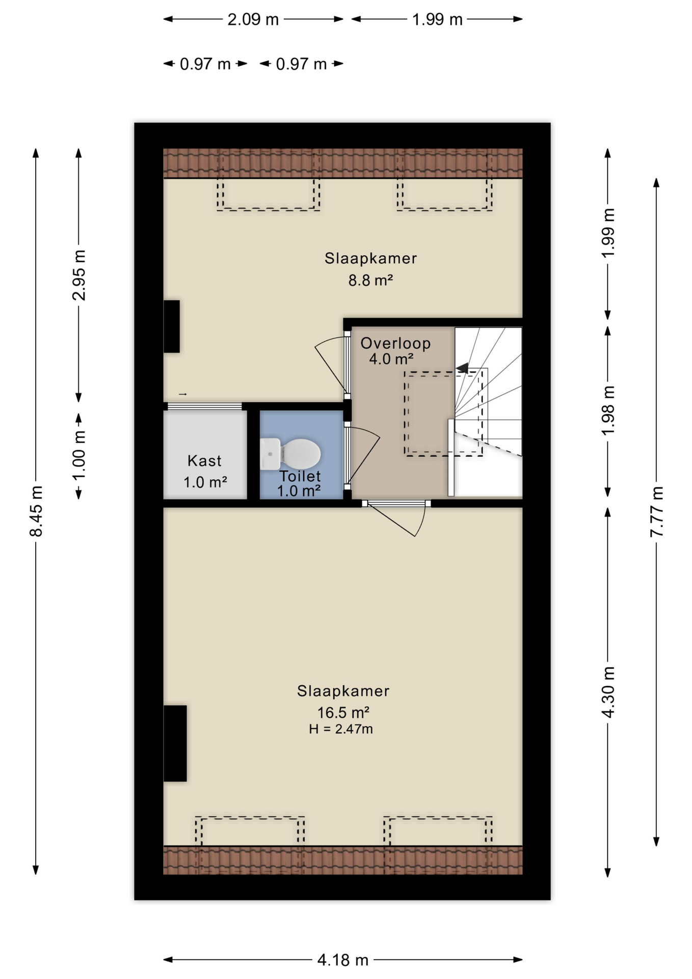 Plattegrond Tweede verdieping
