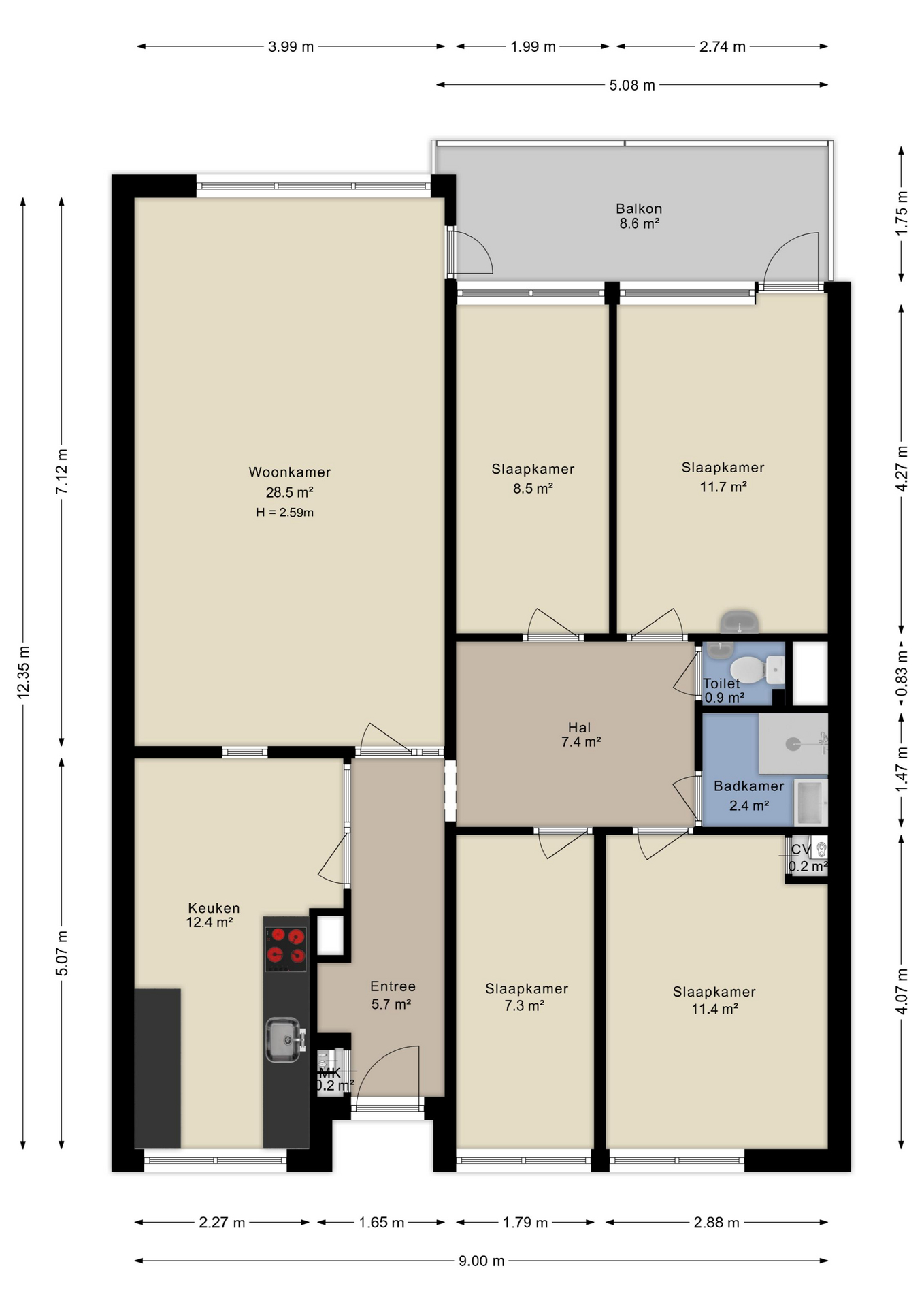 Plattegrond Appartement