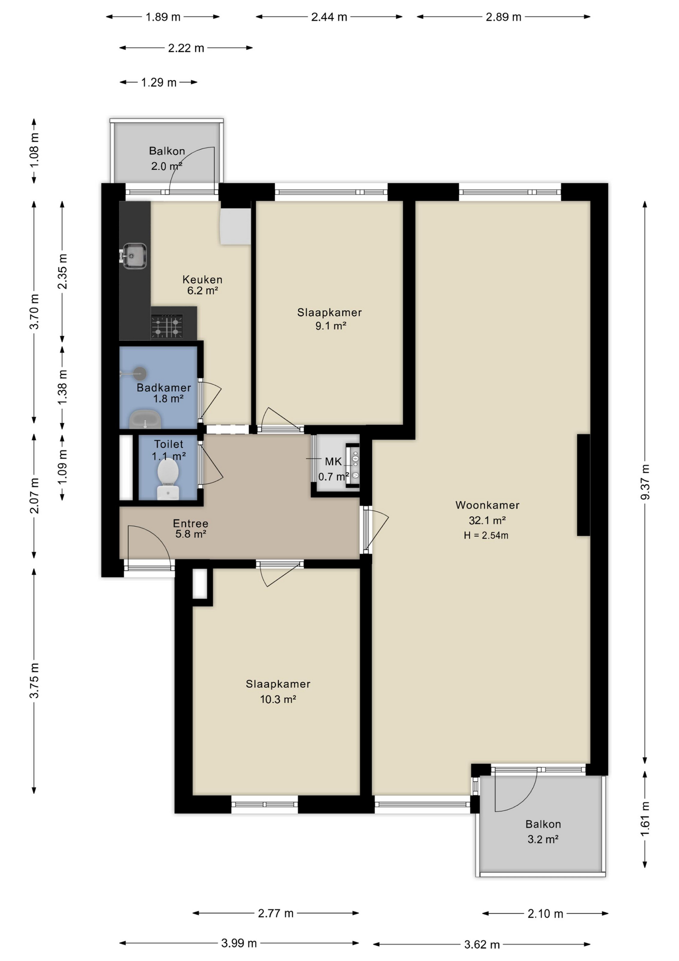Plattegrond Appartement